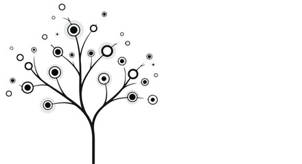minimalist tree with circles and dots pattern