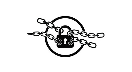 security lock with chain wrapped around icon
