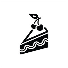 Cake icon. Slice of cake icons vector design symbol for web design. Vector illustration Isolated on white background.