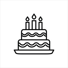 Cake icon. Slice of cake icons vector design symbol for web design. Vector illustration Isolated on white background.
