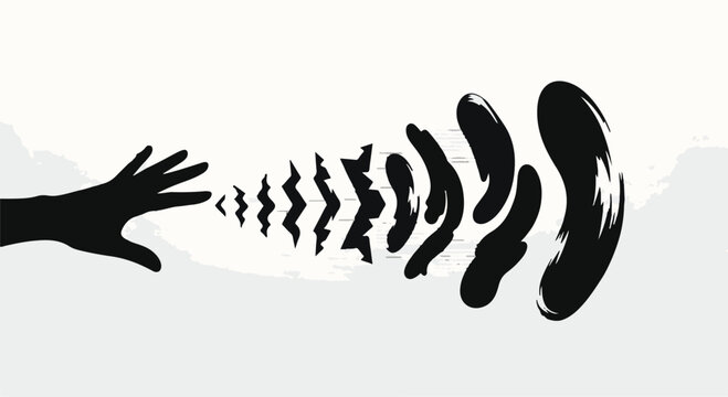 hand releasing sound waves and ripples