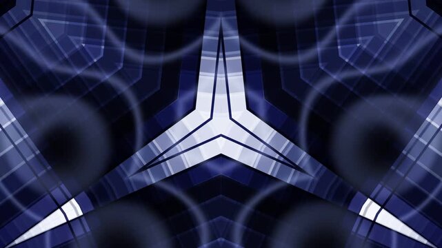 Abstract Geometric Patterns in Dark Blue.