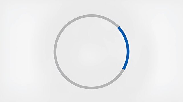 Minimalist circular loading bar with a blue accent against a white background