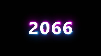 Happy new year neon sign. Glowing neon number text illustration on background.