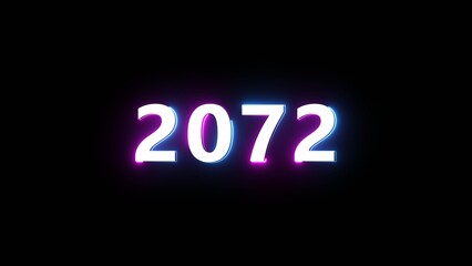 Happy new year neon sign. Glowing neon number text illustration on background.