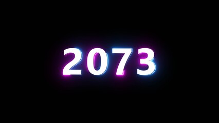 Happy new year neon sign. Glowing neon number text illustration on background.