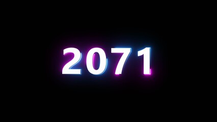 Happy new year neon sign. Glowing neon number text illustration on background.
