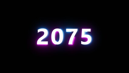 Happy new year neon sign. Glowing neon number text illustration on background.