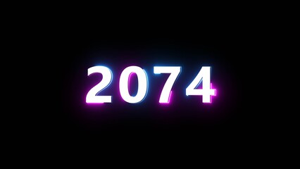 Happy new year neon sign. Glowing neon number text illustration on background.