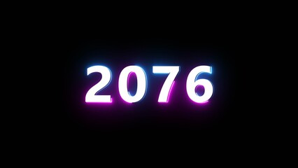 Happy new year neon sign. Glowing neon number text illustration on background.