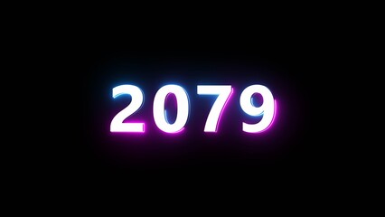 Happy new year neon sign. Glowing neon number text illustration on background.