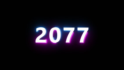 Happy new year neon sign. Glowing neon number text illustration on background.