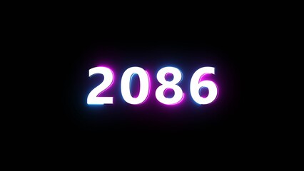 Happy new year neon sign. Glowing neon number text illustration on background.