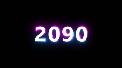 Happy new year neon sign. Glowing neon number text illustration on background.