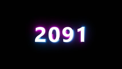 Happy new year neon sign. Glowing neon number text illustration on background.