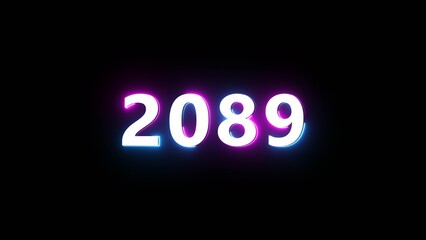 Happy new year neon sign. Glowing neon number text illustration on background.