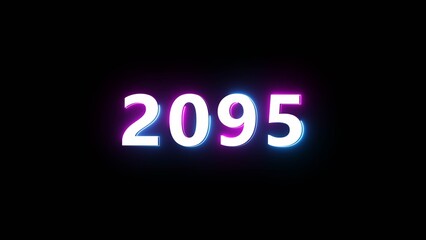 Happy new year neon sign. Glowing neon number text illustration on background.