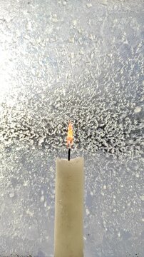 Frozen glass melts from burning candle №6