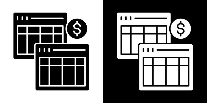 Online Payment  Icon Set White Glyph Style Collection
