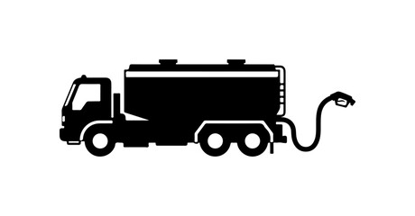 Fototapeta premium Fuel Tanker Truck Vector Silhouette
