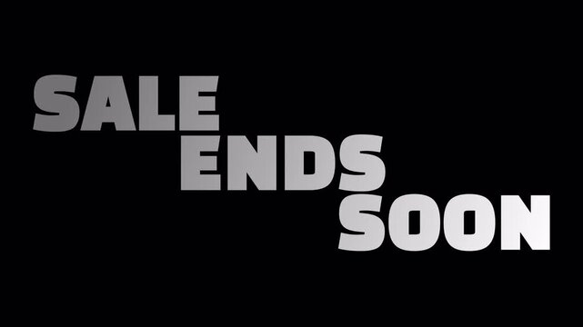 Sale Ends Soon dynamic sliding text animation modern urgent retail discount promotion
