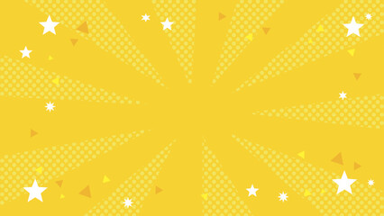 赤の放射状ポップ背景イラスト｜星と紙吹雪のイベントデザイン素材