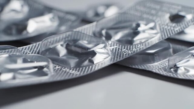 Empty Medicine Blister Pack Close-up, Pharmaceutical Packaging Waste