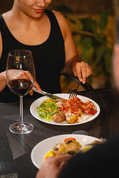 Dinner with red wine