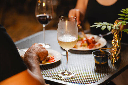 Dinner with white wine