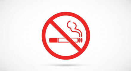 No smoking sign with red circle and line through cigarette
