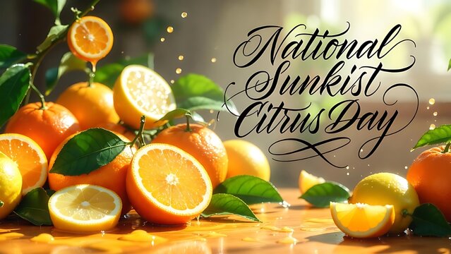 National Sunkist Citrus Day 1 March | Elegant Citrus Banner Design Inspiration
