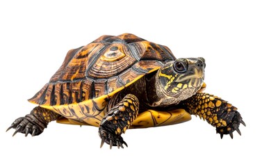 Obraz premium Eastern Box Turtle with Yellow and Black Shell