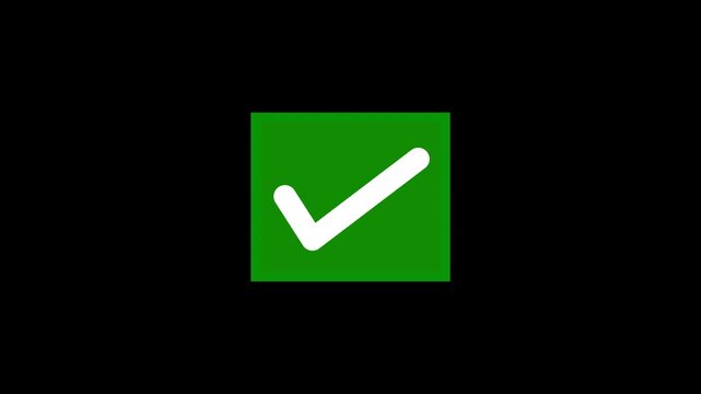 4K Square Green Check Mark and Red Cross Button Animation &ndash; Modern Yes No Confirmation, Tick and Cross Animation, true or false icon Animation, modern Yes or No approval, right and Wrong Symbol Motion
