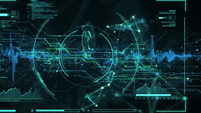 Abstract Technology Interface Sleek, high-tech graphical user interface elements in fluid motion.