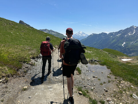 UGC of people hiking at the col de Bonhomme, Alps