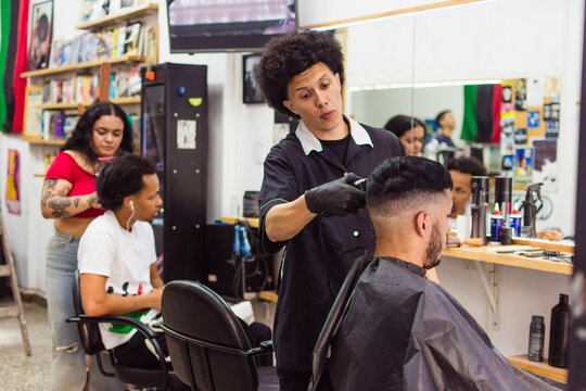 Busy barbershop