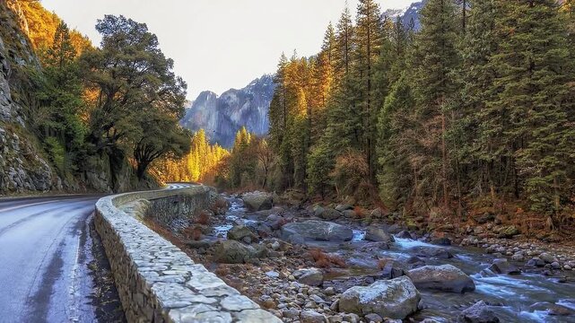 Autumn River Road Reverie | Golden Valley Drive Dream | Fall Foliage Riverside Run