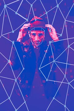 AI facial recognition portrait
