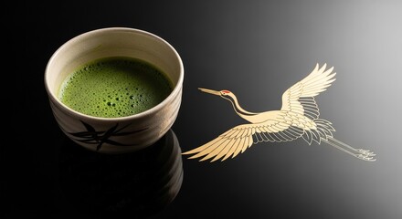 Premium Matcha in Traditional Japanese Tea Ceremony Setting with Lacquerware Background