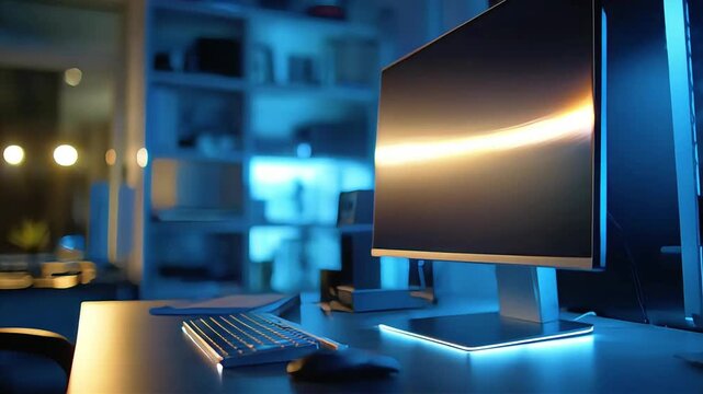 A sleek workspace setup evokes productivity and modernity, ideal for tech-savvy professionals seeking inspiration.