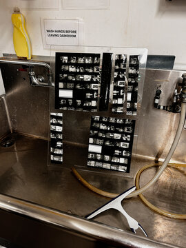 Darkroom Setup With Black and White Film Developing Process