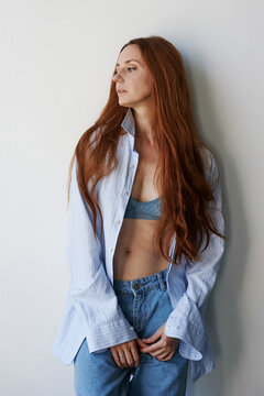 Portrait of a woman with long hair