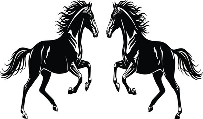 Set of black silhouettes of a polar bear, seal, and orca whale isolated on white background, cad drawing flat vector illustration for design © Bidhanchandra