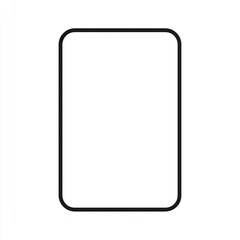 A rectangular shape, rounded corners, black outline, white fill, minimalistic design on white