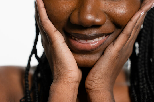 Close-up of a woman's smile
