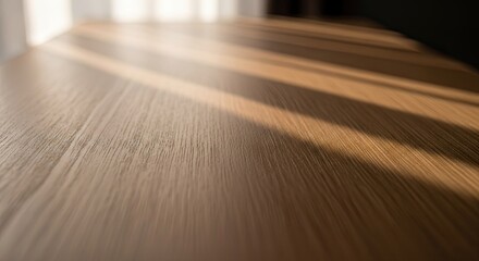 Softly Lit Wooden Surface with Gentle Shadows