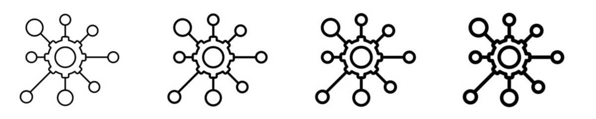 Connection Nodes  Icon Set Different Style Collection
