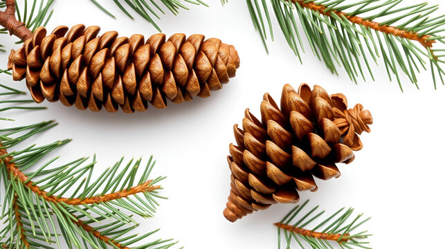 Pine (conifer) cone,  seed cone,  ovulate cone on white background