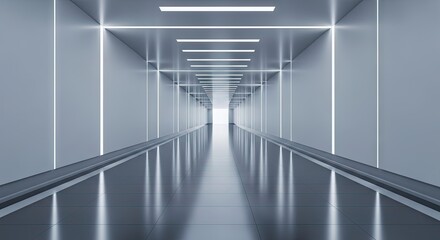 Obraz premium Futuristic corridor with sleek design and bright lighting