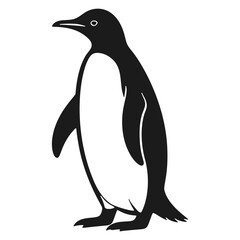 Obraz premium Emperor Penguin Silhouette Vector - Antarctic Wildlife Standing Profile